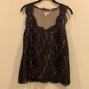 Black lace Joie sleeveless top